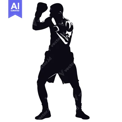 Silhouette of a Boxer Throwing a Punch