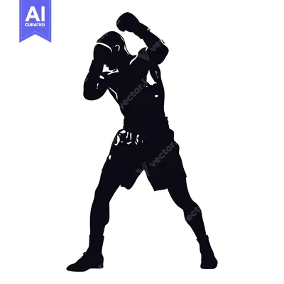 Premium design asset: Silhouette of a Boxer Guarding Against a Punch