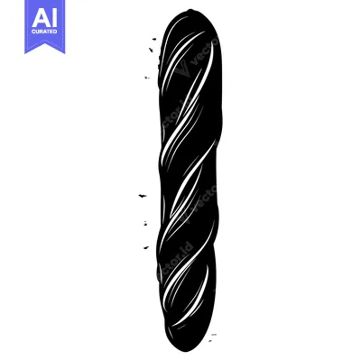 Aset premium populer: A Black and White Silhouette of a Twisted Baguette