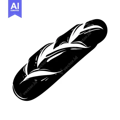 Black and White Silhouette of a Loaf of Bread