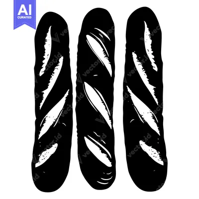 Popular premium asset: Three Black and White Illustrated Baguettes