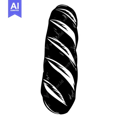 A Single, Black and White Illustration of a Loaf of Bread