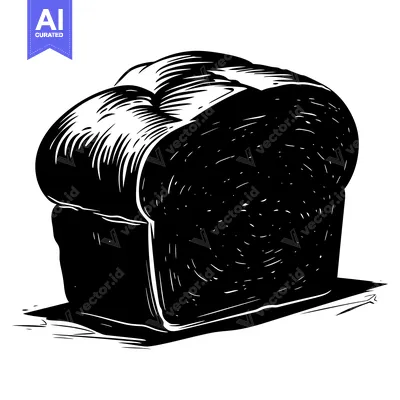 Popular premium asset: A Black and White Illustration of a Loaf of Bread