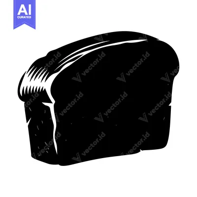 Aset premium populer: Black and White Silhouette of a Loaf of Bread