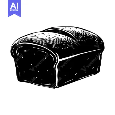 Aset premium populer: A Black and White Illustration of a Loaf of Bread