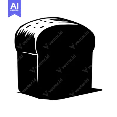 Black and White Illustration of a Loaf of Bread