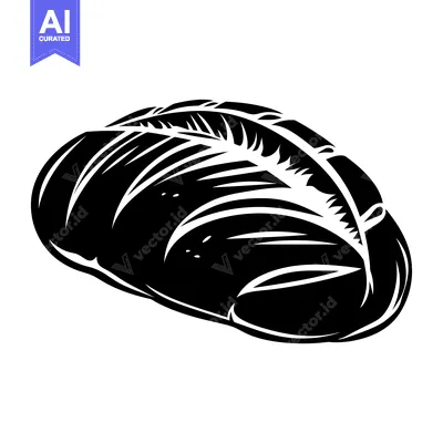 A Black and White Silhouette of a Round Loaf of Bread