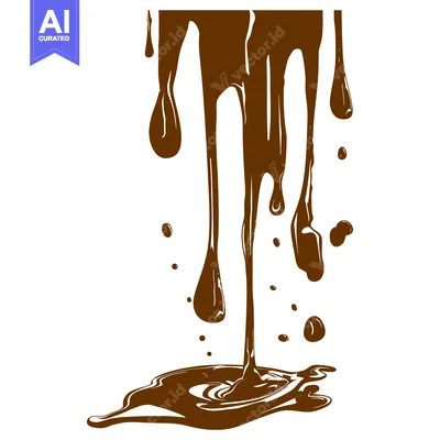 Aset premium populer: Delicious Chocolate Drizzle and Splatter Isolated on White Background.