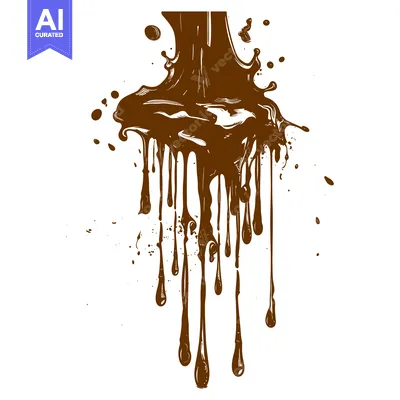 Aset desain premium: Chocolate Splash and Drips Illustration.