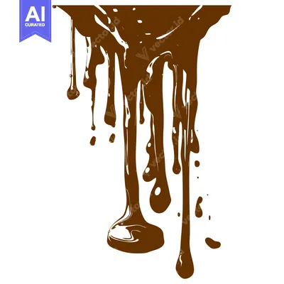 Aset desain premium: Delicious Chocolate Syrup Dripping Down.