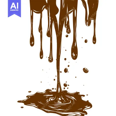 Aset desain premium: Melted Chocolate Dripping and Splashing.