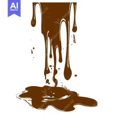 Aset desain premium: Dripping Chocolate Sauce Illustration.