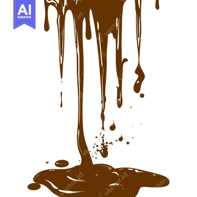 Aset desain premium: Dripping Chocolate Sauce Splash Isolated on White Background.
