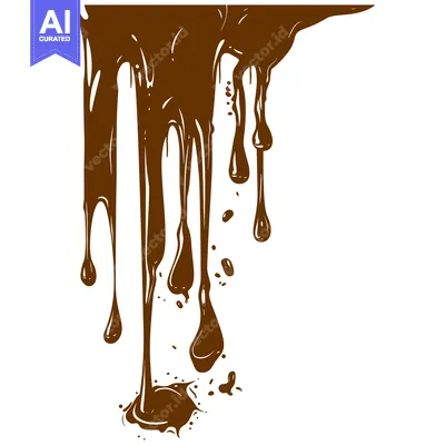 Aset desain premium: Dripping Chocolate Sauce Illustration.