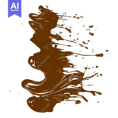 Aset desain premium: Splashing Chocolate Liquid Splash Abstract.