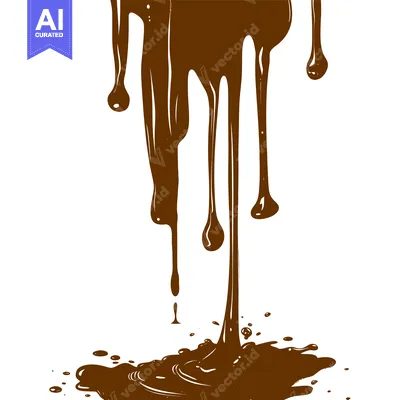Aset premium populer: Melted Chocolate Dripping and Splashing on White Background.