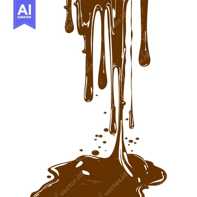 Popular premium asset: Melted Chocolate Drips and Splatter on White Background.