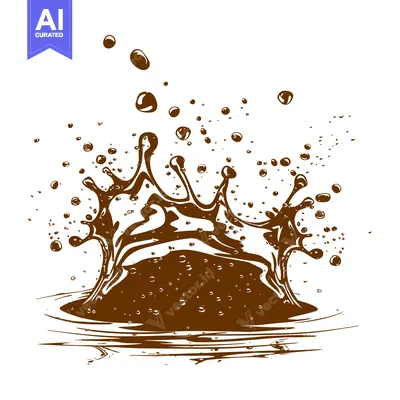 Aset premium populer: Explosion of Chocolate Liquid Splash Crown Shape.