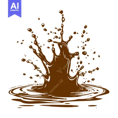Premium design asset: Dynamic Chocolate Splash Explosion with Droplets and Ripples.