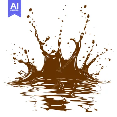 Aset desain premium: Chocolate Splash Explosion Liquid Droplets.
