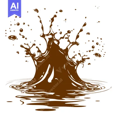 Aset desain premium: Chocolate Splash Liquid Dynamic Motion Abstract.