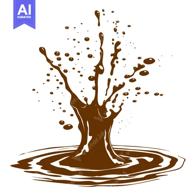 Premium design asset: Dynamic Chocolate Splash Explosion Isolated on White Background.