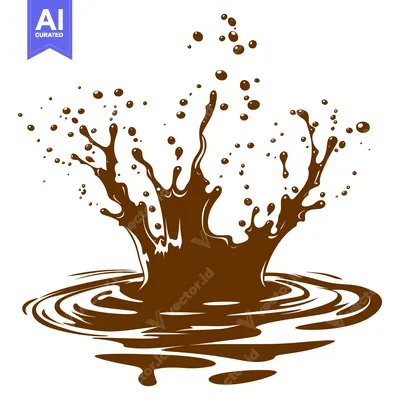 Aset desain premium: Chocolate Splash Explosion Liquid Droplets Motion.