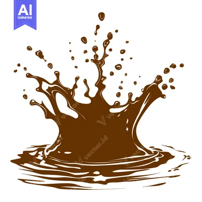Aset desain premium: Chocolate Splash Liquid Droplets Explosion.
