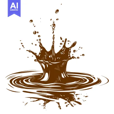 Aset desain premium: Chocolate Splash Liquid Droplets Ripples.