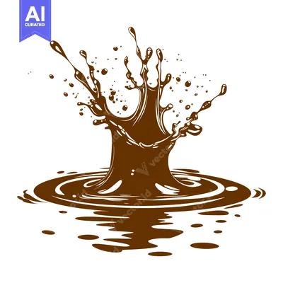 Aset desain premium: Chocolate Splash Explosion Liquid Droplets Ripples.