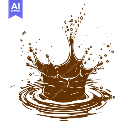 Aset desain premium: Chocolate Splash Crown.