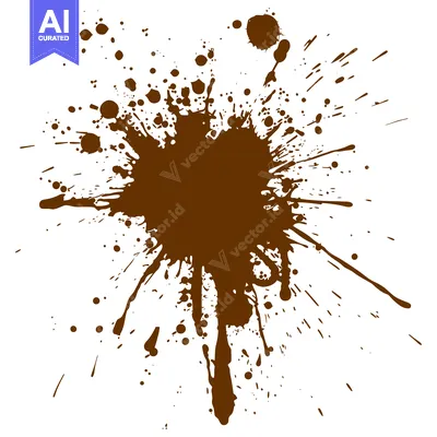 Brown Ink Splatter Abstract Graphic Design Element.