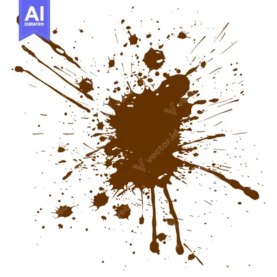 Brown Ink Splatter Abstract Background Design Element.