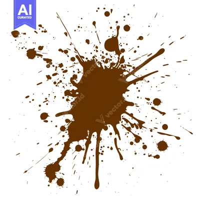Brown Mud Splatter Abstract Graphic Element.
