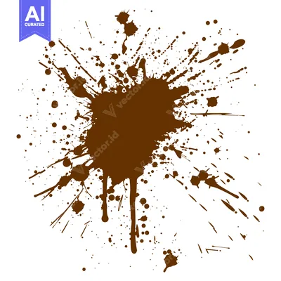 Aset desain premium: Brown Ink Splatter Abstract Background Design.