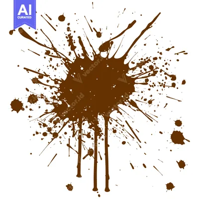 Premium design asset: Brown Ink Splatter Abstract Design Element.