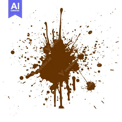 Aset premium populer: Brown Ink Splatter Abstract Graphic Design Element.