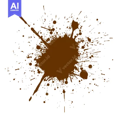 Premium design asset: Brown Ink Splatter Abstract Design Element.