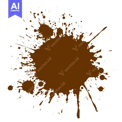 Aset premium populer: Brown Ink Splatter Abstract Design Element.