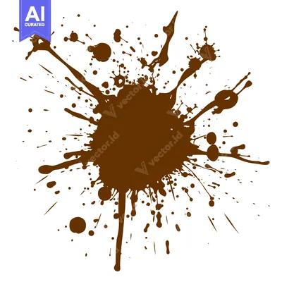 Aset desain premium: Brown Ink Splatter Abstract Graphic Element.