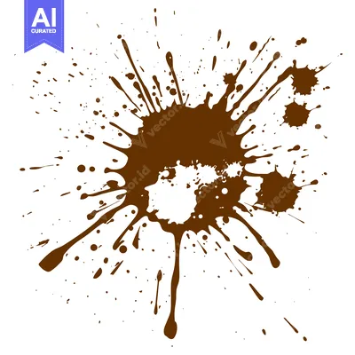 Aset desain premium: Brown Ink Splatter Abstract Design Element.