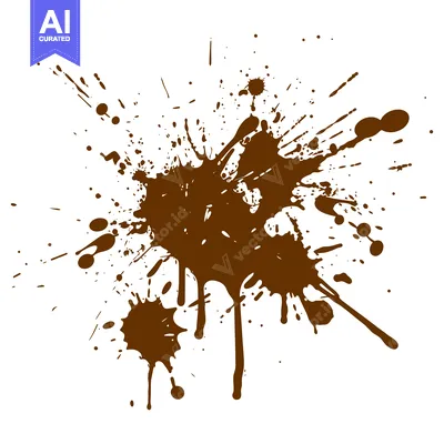 Brown Ink Splatter Abstract Graphic Element.