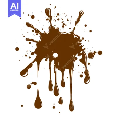 Popular premium asset: Brown liquid splash with droplets and splatters.