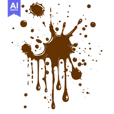 Aset premium populer: Brown Chocolate Splatter Stain Dripping Liquid Art.