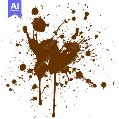 Brown Mud Splatter Effect on White Background.