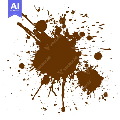 Aset desain premium: Brown Ink Splatter Abstract Design Element.