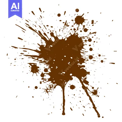 Premium design asset: Brown Ink Splatter Abstract Design Element.