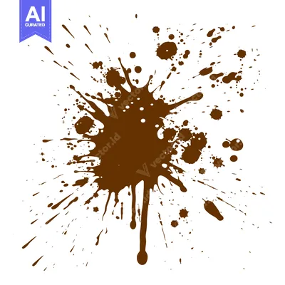 Brown Ink Splatter Abstract Design Element.