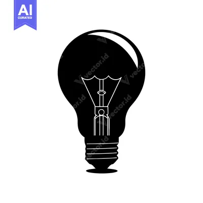 Premium design asset: A Black and White Silhouette of a Light Bulb