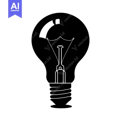 Aset premium populer: Silhouette of a standard incandescent light bulb